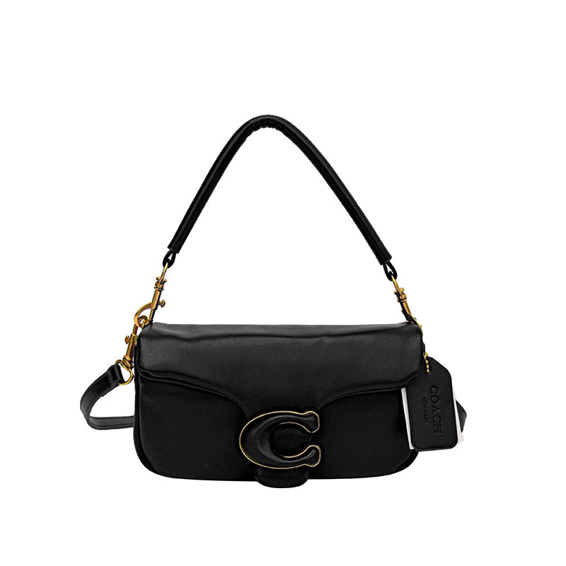 Coach Soft Tabby Shoulder Bag – Black Leather (Small 21cm)