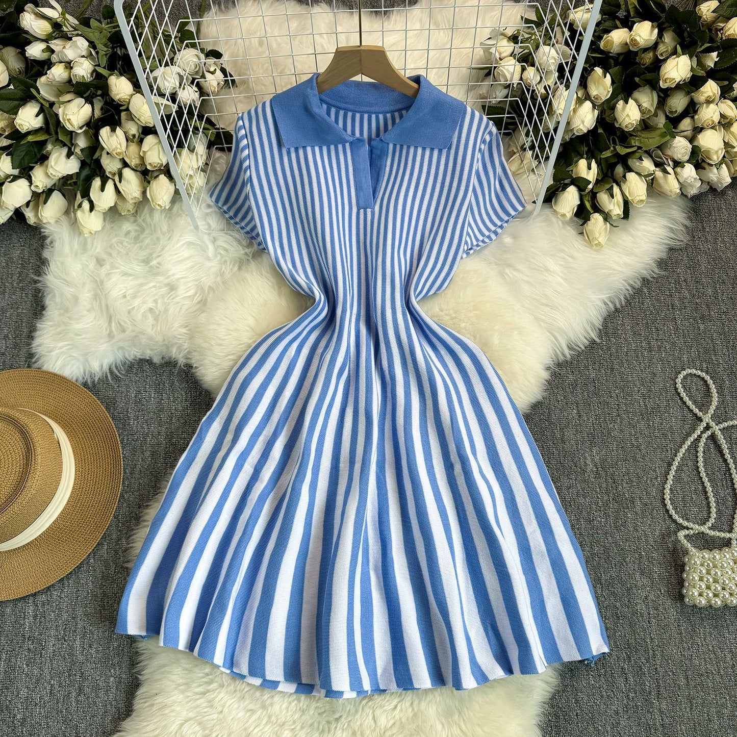 Striped Polo Pleated Mini Dress Bundle (6-Piece)