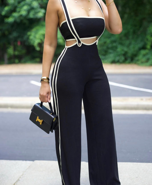 Bold Contrast Strap Two-Piece Set