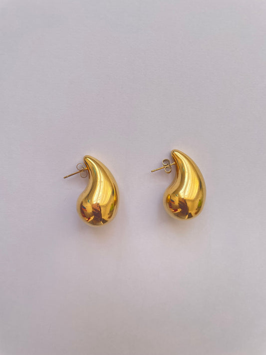 Large Gold Teardrop Earrings