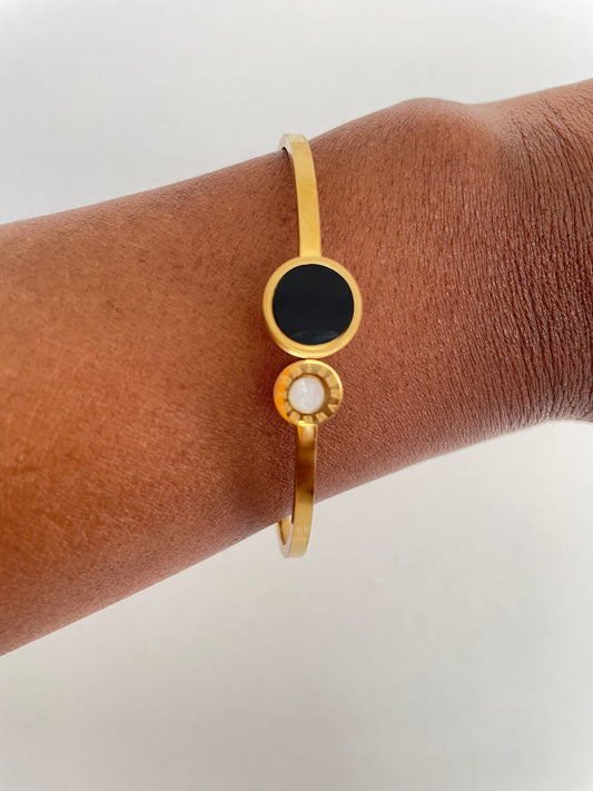 Black and White Roman Bangle