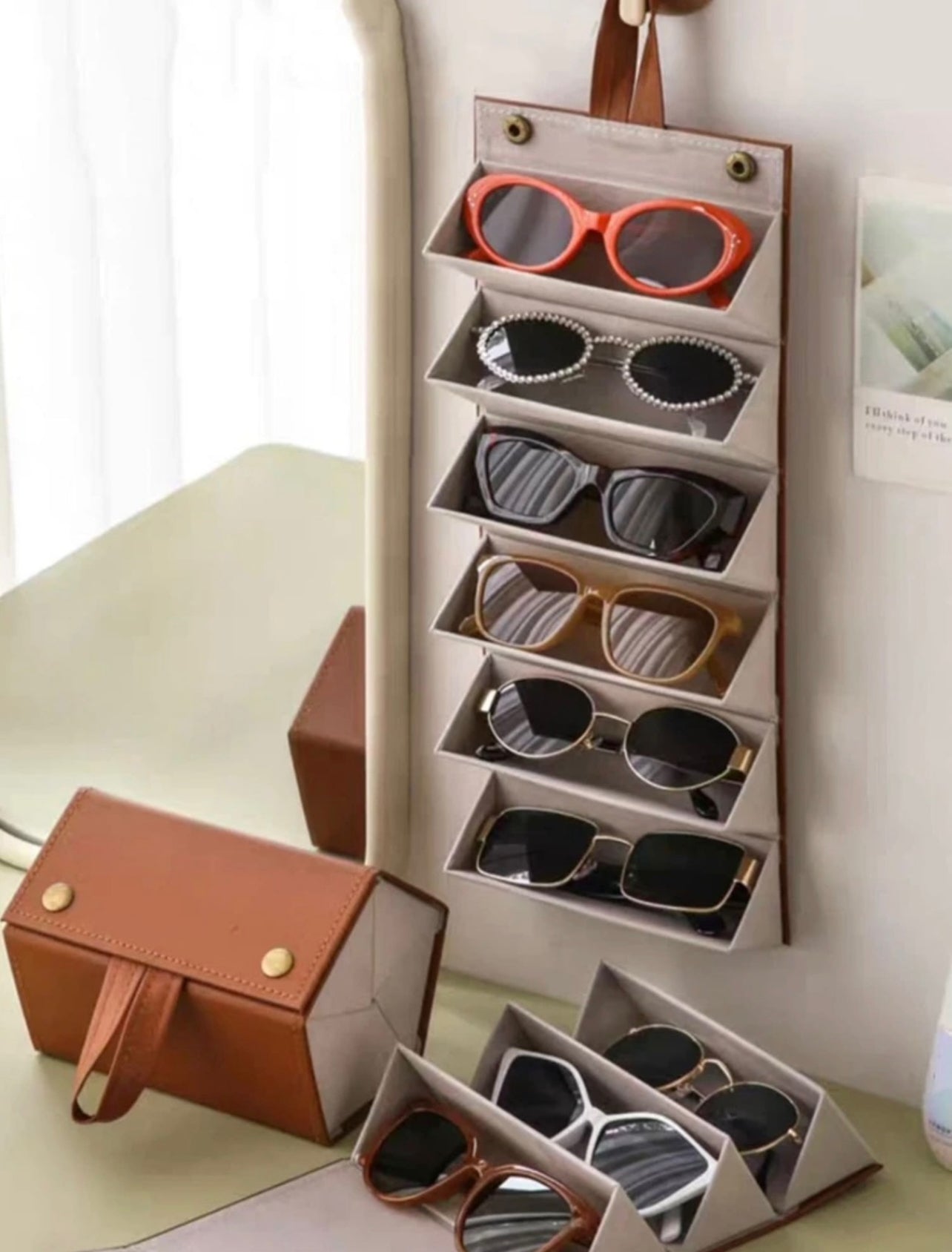 Multifunctional sunglasses storage organizer