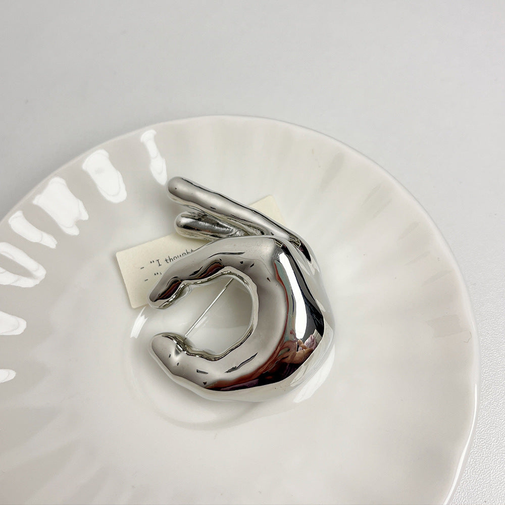 OK Sculpt Brooch