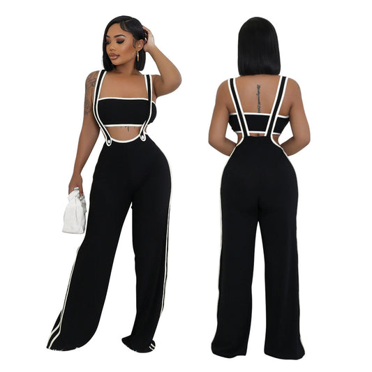 Bold Contrast Strap Two-Piece Set