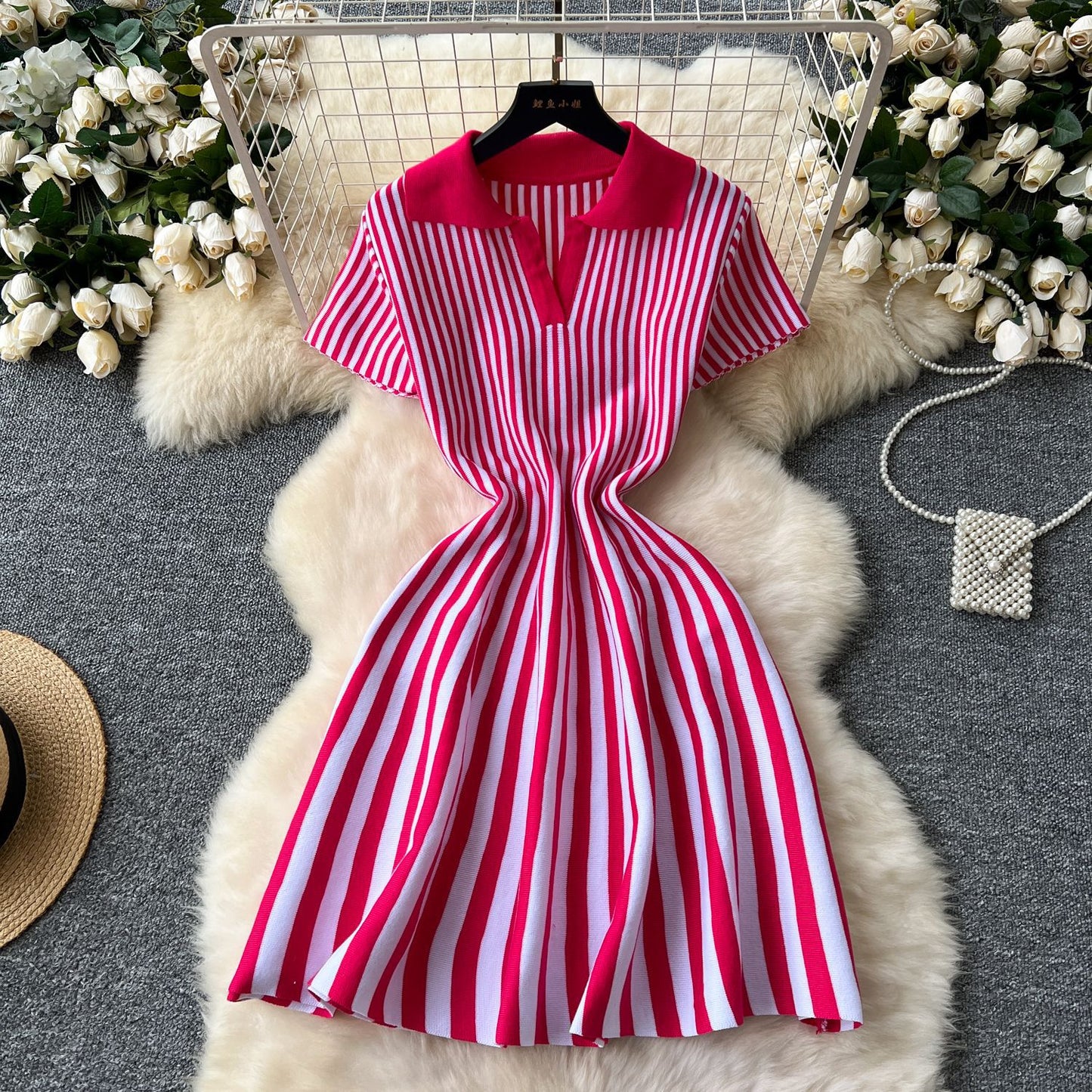 Striped Polo Pleated Mini Dress Bundle (6-Piece)