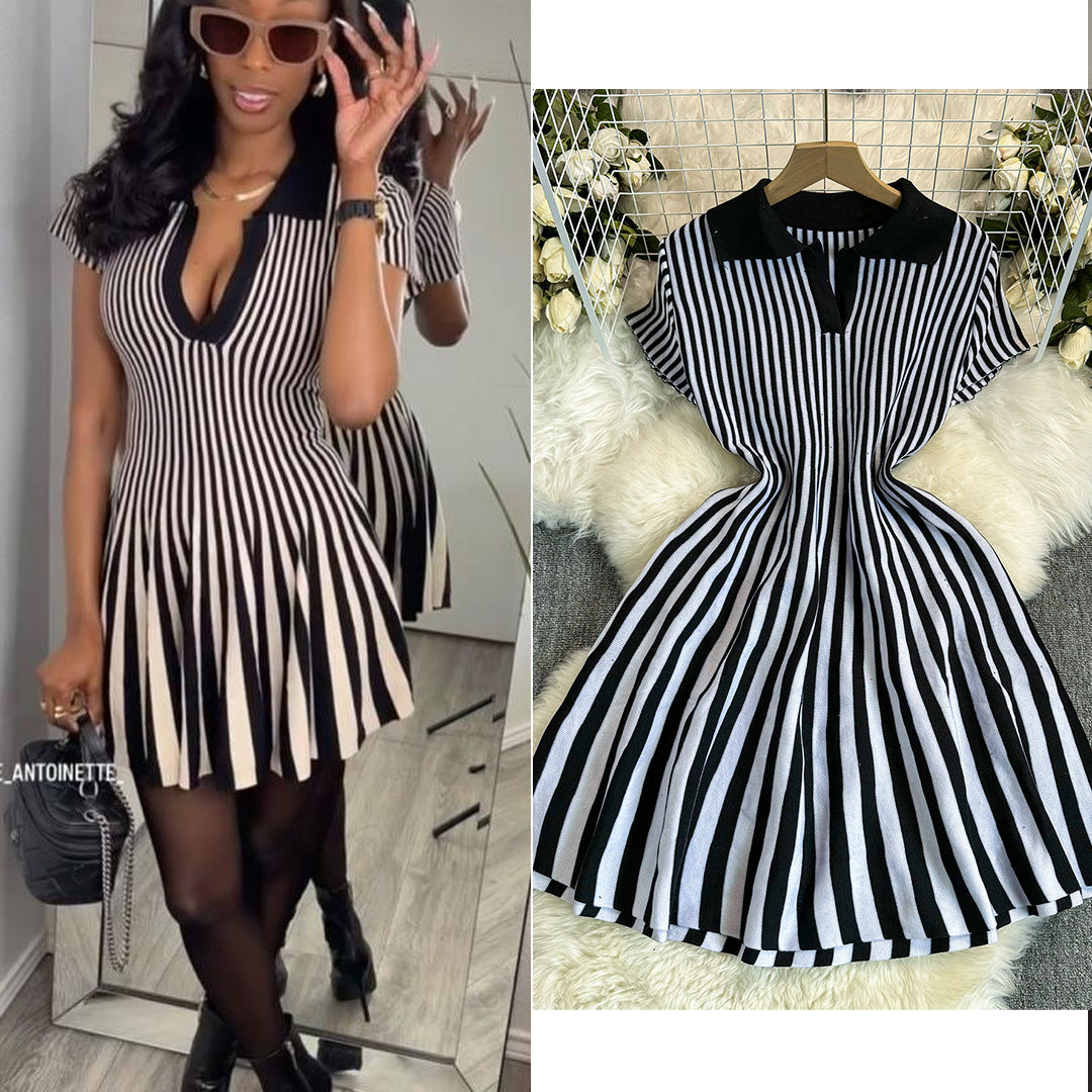 Striped Polo Pleated Mini Dress Bundle (6-Piece)